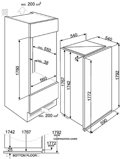 Встраиваемая морозильная камера Smeg FI 360LX в Москве и Московской области от магазина Ammina